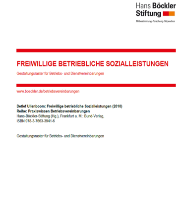 Gestaltungsraster Freiwillige betriebliche Sozialleistungen