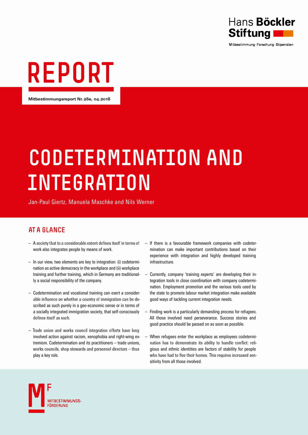 Codetermination and integration