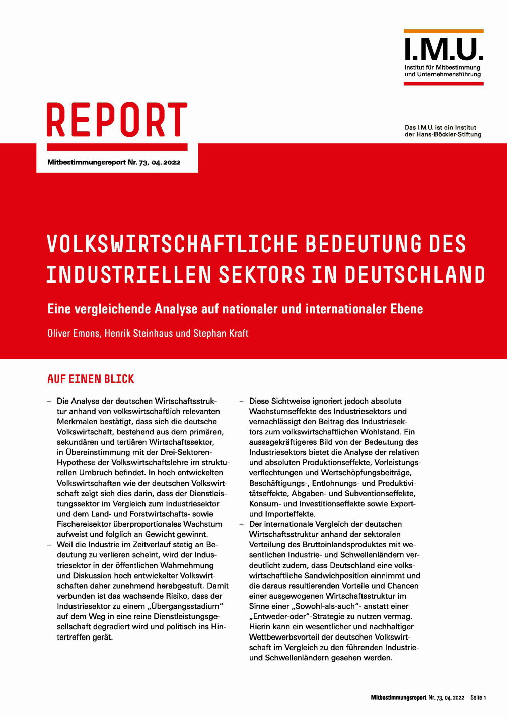 Volkswirtschaftliche Bedeutung des industriellen Sektors in Deutschland